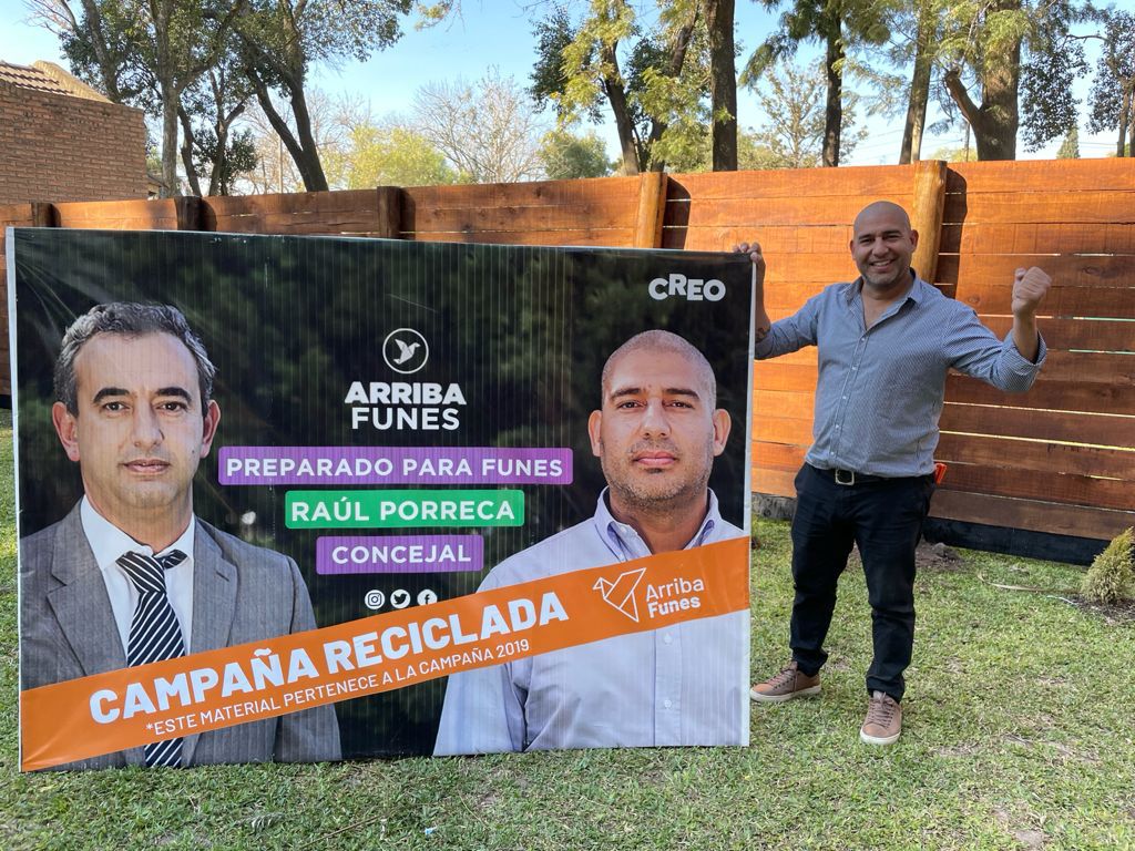 El precandidato a concejal de Funes que "recicló" la campaña de hace dos años