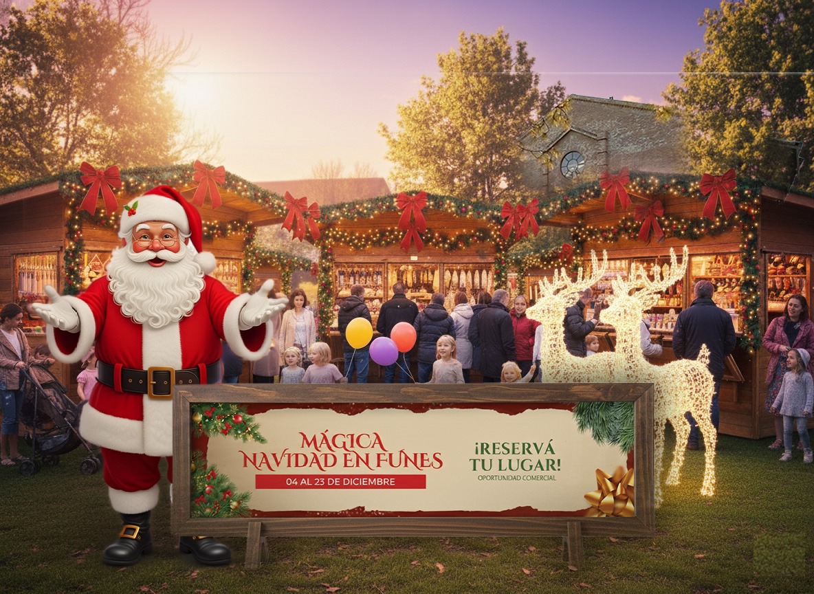 Navidad en Mercado Don Bosco de Funes: extienden la convocatoria para los stands en "La aldea mágica de Santa"