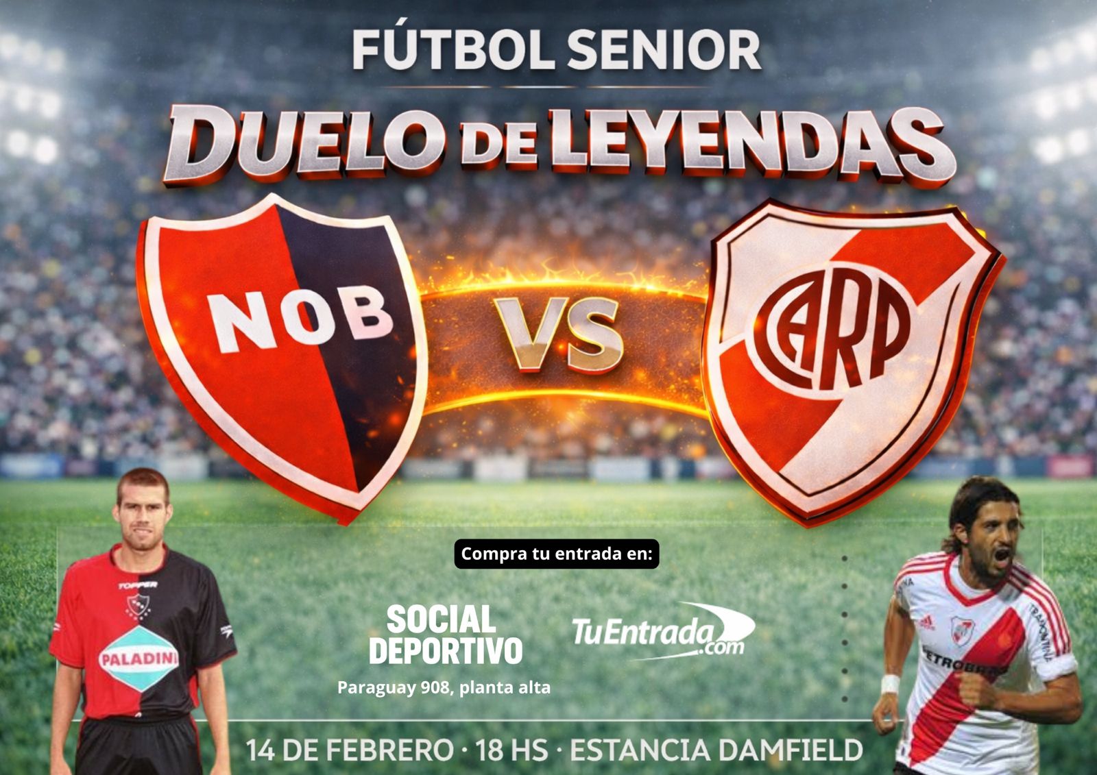 Duelo de Leyendas en Funes: Newell’s y River calientan motores antes del gran cruce de ídolos del fútbol